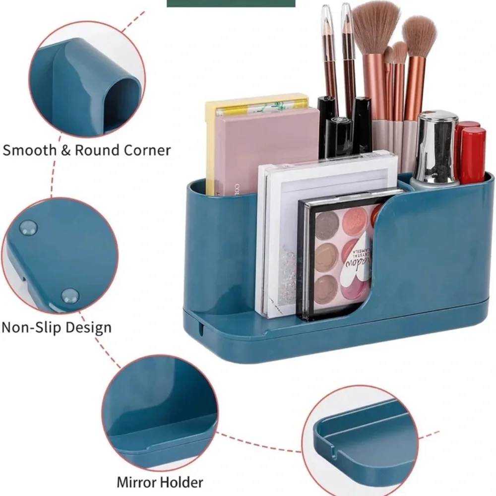 BNWT Blue Green Teal Makeup Brush Organizer DIY Setup Multiple Options Storage